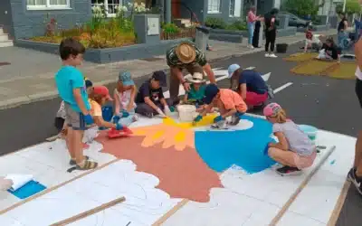 El OPIA de Breña Baja se suman a su tradicional Corpus Christi con una alfombra que une arte y trabajo en equipo